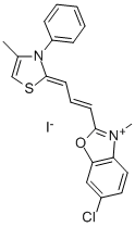 4-METHYL-2-(2-(6-CHLORO-3-METHYL-2(3H)-BENZOXAZOLINYLIDENE)-1-PROPENYL)-3-PHENYL THIAZOLINIUM IODIDE CAS#: 31580-45-7
