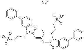 5-PHENYL-2-[2-[[5-PHENYL-3-(3-SULFOPROPYL)-2(3H)-BENZOXAZOLYLIDENE]METHYL-1-BUTENYL]-3-(3-SULFOPROPYL)BENZOXAZOLIUM HYDROXIDE, INNER SALT], SODIUM SALT CAS#: 33628-03-4
