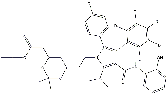 (6-2-[2-(4-Fluoro-phenyl)-4-(2-hydroxy-phenylcarbamoyl)-5-isopropyl-3-phenyl-D5-pyrrol-1-yl]-ethyl-2,2-dimethyl-[1,3]-dioxane-4-yl)-acetic Acid, tert-Butyl Ester CAS#: 265989-42-2