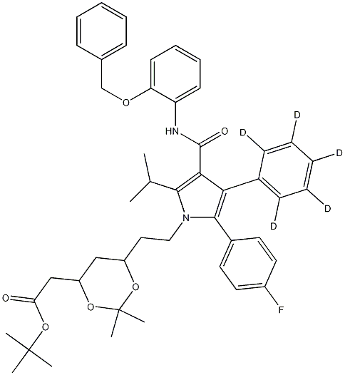 (6-{2-[3-(2-Benzyloxy-phenylcarbamoyl)-5-(4-fluoro-phenyl)-2-isopropyl-4-phenyl-d5-pyrrol-1-yl]-ethyl}-2,2-dimethyl-[1,3]-dioxane-4-yl)-acetic Acid, tert-Butyl Ester CAS#: 265989-41-1