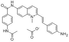 6-(p-Acetamidobenzamido)-2-(p-aminostyryl)-1-methylquinolinium acetate CAS#: 3432-10-8