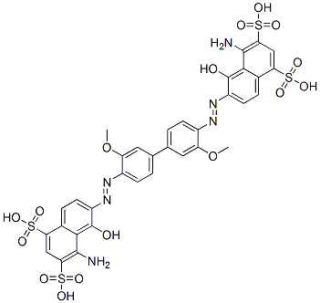6,6'-[(3,3'-dimethoxy[1,1'-biphenyl]-4,4'-diyl)bis(azo)]bis[4-amino-5-hydroxynaphthalene-1,3-disulphonic] acid CAS#: 3841-14-3