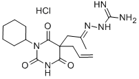 Barbituric acid, 5-acetonyl-5-allyl-1-cyclohexyl-, 5-amidinohydrazone,  hydrochloride CAS#: 37402-19-0