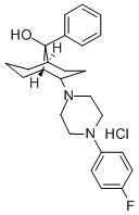 Bicyclo(3.3.1)nonan-9-ol, 2-(4-(4-fluorophenyl)-1-piperazinyl)-9-pheny l-, monohydrochloride CAS#: 30297-93-9