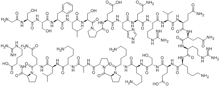 H-GLY-SER-SER-PHE-LEU-SER-PRO-GLU-HIS-GLN-ARG-VAL-GLN-GLN-ARG-LYS-GLU-SER-LYS-LYS-PRO-PRO-ALA-LYS-LEU-GLN-PRO-ARG-OH CAS#: 313951-59-6