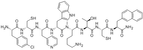 H-P-CHLORO-PHE-D-CYS-BETA-(3-PYRIDYL)-ALA-D-TRP-N-ME-LYS-THR-CYS-2-NAL-NH2 CAS#: 341519-04-8