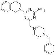 Isoquinoline, 1,2,3,4-tetrahydro-2-(4-amino-6-((4-benzyl-1-piperazinyl )methyl)-s-triazin-2-yl)- CAS#: 30146-73-7