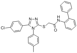 N-[1,1'-biphenyl]-2-yl-2-{[5-(4-chlorophenyl)-4-(4-methylphenyl)-4H-1,2,4-triazol-3-yl]sulfanyl}acetamide CAS#: 332947-88-3