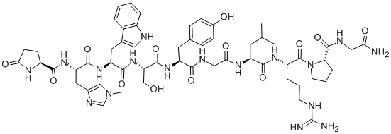 PYR-HIS(1-ME)-TRP-SER-TYR-GLY-LEU-ARG-PRO-GLY-NH2 TFA CAS#: 38343-58-7