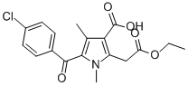 ethyl 3-carboxy-5-(4-chlorobenzoyl)-1,4-dimethyl-1H-pyrrole-2-acetate CAS#: 33369-29-8