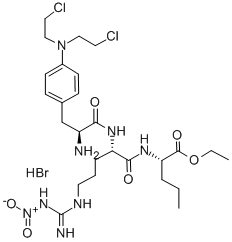 ethyl N-[N2-[3-[bis(2-chloroethyl)amino]-3-phenyl-L-alanyl]-N5-[imino(nitroamino)methyl]-L-ornithyl]-L-norvalinate monohydrobromide CAS#: 35849-53-7