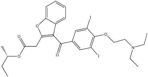 (2S)-Butan-2-yl 2-(3-[4-[2-(diethylamino)ethoxy]-3,5-diiodobenzoyl]-1-benzofuran-2-yl)acetate CAS#: 335148-45-3