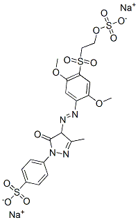 4-[4-[[2,5-dimethoxy-4-[[2-(sulphooxy)ethyl]sulphonyl]phenyl]azo]-4,5-dihydro-3-methyl-5-oxo-1H-pyrazol-1-yl]benzenesulphonic acid, sodium salt CAS#: 62121-76-0