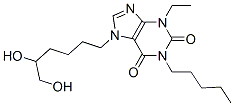 7-(5,6-dihydroxyhexyl)-3-ethyl-1-pentyl-purine-2,6-dione CAS#: 86257-22-9