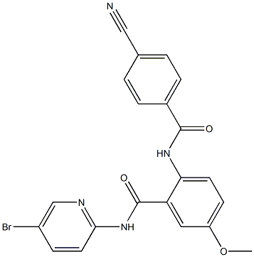 N-(5-Bromo-2-pyridinyl)-2-[(4-cyanobenzoyl)amino]-5-methoxybenzamide CAS#: 330942-11-5