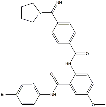 N-(5-Bromo-2-pyridinyl)-2-[[4-(imino-1-pyrrolidinylmethyl)benzoyl]amino]-5-methoxybenzamide CAS#: 330942-16-0