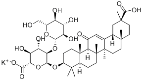 alpha-d-Glucopyranosiduronic acid, (3beta,20beta)-20-carboxy-11-oxo-30-norolean-12-en-3-yl 2-O-beta-d-glucopyranuronosyl-, monopotassium salt CAS#: 42294-03-1