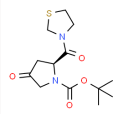 Structure of (2S)-4-Oxo-2-(3-thiazolidinylcarbonyl)-1-pyrrolidinecarboxylic acid tert-butyl ester CAS 401564-36-1