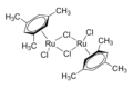 Structure of Ruthenium(II) chloride mesitylene dimer CAS 52462-31-4