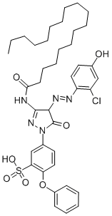 1-(3-SULFO-4-PHENOXY-PHENYL)-3-OCTADECANAMIDO-4-(2-CHLOR-4-HYDROXY)-PHENYLAZO-PYRAZOLINE-5-ONE CAS#: 55302-61-9