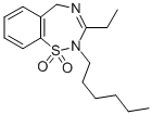 1,2,4-Benzothiadiazepine, 2,5-dihydro-3-ethyl-2-hexyl-, 1,1-dioxide CAS#: 47122-52-1