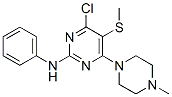 2-Anilino-4-chloro-6-(4-methylpiperazino)-5-(methylthio)pyrimidine CAS#: 55921-67-0