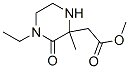 2-Piperazineaceticacid,4-ethyl-2-methyl-3-oxo-,methylester(9CI) CAS#: 534603-52-6