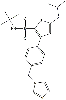 2-ThiophenesulfonaMide, N-(1,1-diMethylethyl)-3-[4-(1H-iMidazol-1-ylMethyl)phenyl]-5-(2-Methylpropyl)- CAS#: 477775-35-2
