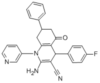2-amino-4-(4-fluorophenyl)-5-oxo-7-phenyl-1-(3-pyridinyl)-1,4,5,6,7,8-hexahydro-3-quinolinecarbonitrile CAS#: 476483-53-1