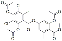 2,4-Bis(acetyloxy)-3,5-dichloro-6-methylbenzoic acid 3-(acetyloxy)-4-(methoxycarbonyl)-5-methylphenyl ester CAS#: 5859-24-5
