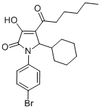2H-Pyrrol-2-one, 1-(4-bromophenyl)-5-cyclohexyl-1,5-dihydro-3-hydroxy-4-(1-oxohexyl)- CAS#: 512178-19-7