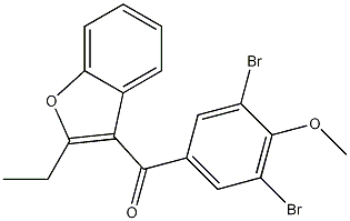 (3,5-Dibromo-4-methoxyphenyl)(2-ethyl-3-benzofuranyl)-methanone CAS#: 51073-13-3