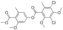 3,5-Dichloro-4,6-dimethoxy-o-toluic acid 3-methoxy-4-(methoxycarbonyl)-5-methylphenyl ester CAS#: 5859-23-4