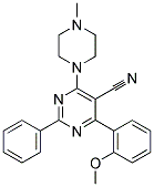 4-(2-METHOXYPHENYL)-6-(4-METHYLPIPERAZINO)-2-PHENYL-5-PYRIMIDINECARBONITRILE CAS#: 477853-98-8