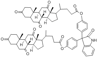 [4-[3-[4-[4-(10,13-dimethyl-3,7,12-trioxo-1,2,4,5,6,8,9,11,14,15,16,17-dodecahydrocyclopenta[a]phenanthren-17-yl)pentanoyloxy]phenyl]-2-oxo-1H-indol-3-yl]phenyl] 4-(10,13-dimethyl-3,7,12-trioxo-1,2,4,5,6,8,9,11,14,15,16,17-dodecahydrocyclopenta[a]phenanthren-17-yl)pentanoate CAS#: 54063-34-2