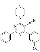 4-(3-METHOXYPHENYL)-6-(4-METHYLPIPERAZINO)-2-PHENYL-5-PYRIMIDINECARBONITRILE CAS#: 477853-89-7