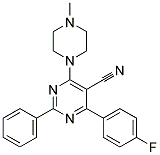 4-(4-FLUOROPHENYL)-6-(4-METHYLPIPERAZINO)-2-PHENYL-5-PYRIMIDINECARBONITRILE CAS#: 477853-94-4
