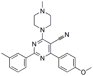 4-(4-METHOXYPHENYL)-2-(3-METHYLPHENYL)-6-(4-METHYLPIPERAZINO)-5-PYRIMIDINECARBONITRILE CAS#: 477859-04-4