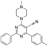 4-(4-METHYLPHENYL)-6-(4-METHYLPIPERAZINO)-2-PHENYL-5-PYRIMIDINECARBONITRILE CAS#: 477853-92-2