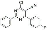 4-CHLORO-6-(4-FLUOROPHENYL)-2-PHENYL-5-PYRIMIDINECARBONITRILE CAS#: 477853-93-3