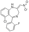 7-Chloro-1,3-dihydro-5-(2-fluorophenyl)-2-nitromethyl-ene-2H-1,4-benzodiazepine CAS#: 59467-63-9