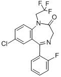 7-chloro-5-(2-fluorophenyl)-1,3-dihydro-1-(2,2,2-trifluoroethyl)-2H-1,4-benzodiazepin-2-one CAS#: 49606-44-2