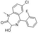 7-chloro-5-(2-fluorophenyl)-1,3-dihydro-3-hydroxy-1-methyl-2H-1,4-benzodiazepin-2-one CAS#: 52391-89-6