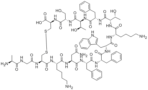 ALA-GLY-CYS-LYS-ASN-PHE-PHE-D-TRP-LYS-THR-PHE-THR-SER-CYS CAS#: 58976-46-8
