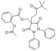 Benzoic acid, 2-(acetyloxy)-, (4-(4,4-dimethyl-3-oxopentyl)-3,5-dioxo- 1,2-diphenyl-4-pyrazolidinyl)methyl ester CAS#: 43213-37-2