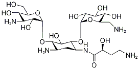 D-Streptamine, o-3-amino-3-deoxy-alpha-D-glucopyranosyl-(1-6)-o-(6-amino-6-deoxy-alpha-D-glucopyranosyl-(1-4))-N(sup 3)-(4-amino-2-hydroxybutyryl)-2-deoxy- CAS#: 50725-24-1