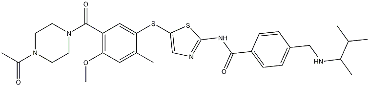 N-(5-((5-(4-Acetylpiperazine-1-carbonyl)-4-methoxy-2-methylphenyl)thio)thiazol-2-yl)-4-(((3-methylbutan-2-yl)amino)methyl)benzamide CAS#: 439574-61-5