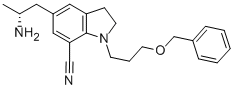 (R)-5-(2-aminopropyl)-1-(3-benzyloxypropyl) indoline-7-carbonitrile CAS#: 459868-73-6
