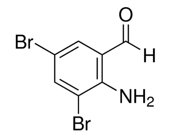Structure of 2-Amino-3,5-dibromobenzaldehyde CAS# 50910-55-9