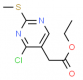 Structure of 5-PYRIMIDINEACETIC ACID, 4-CHLORO-2-(METHYLTHIO)-, ETHYL ESTER CAS# 61727-34-2